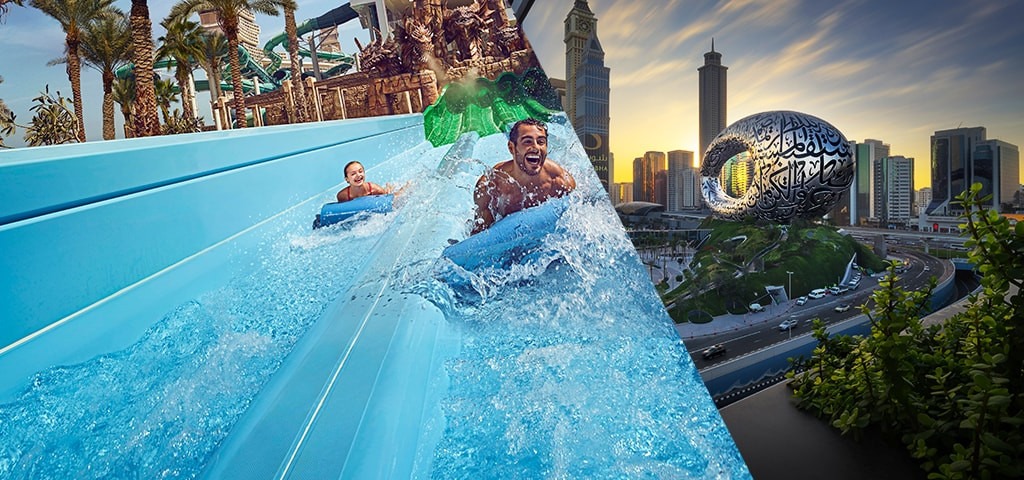 Stay or stopover in Dubai of 8 hours or more, and get free entry tickets to Museum of the Future and Atlantis Aquaventure