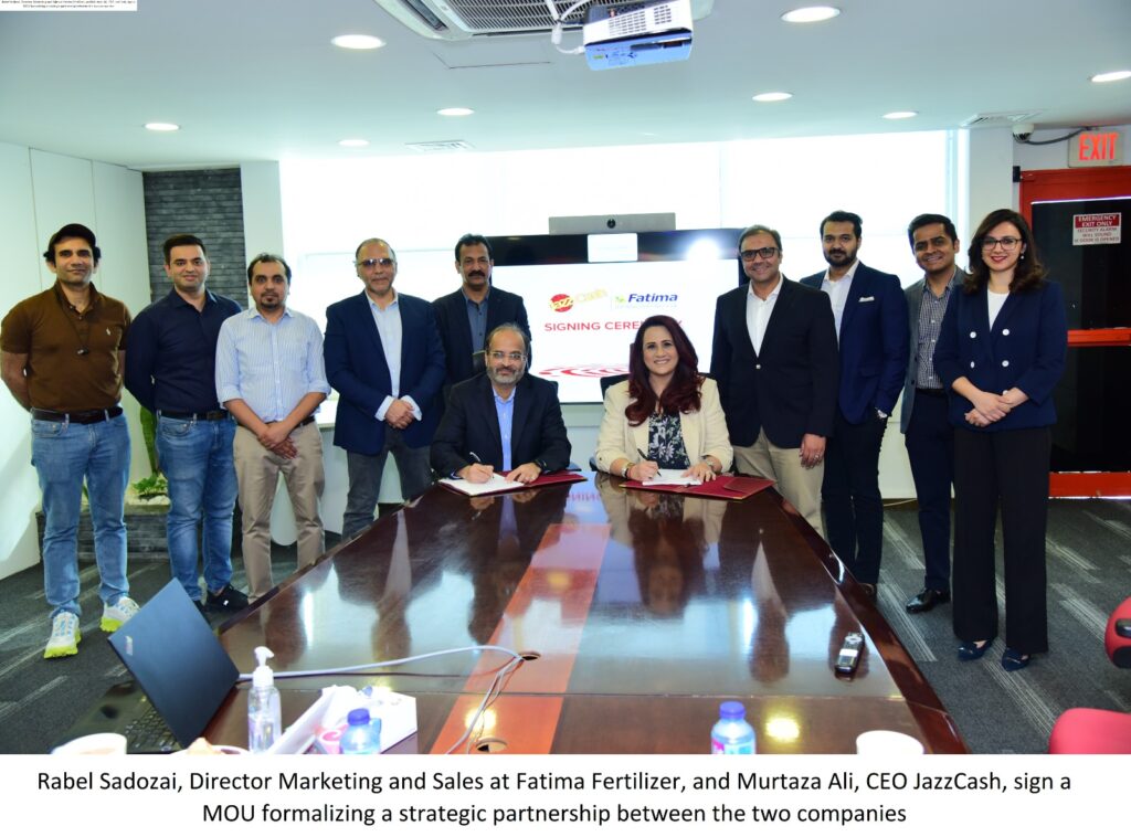 Fatima Fertilizer and JazzCash Sign MOU to Pioneer Digitalization of Agri-Sector Payment Ecosystem