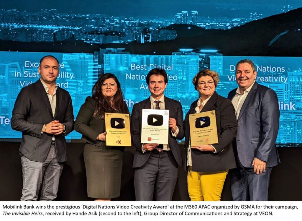 Pakistan’s leading digital microfinance bank, Mobilink Bank, has achieved a significant milestone on the global stage by winning the prestigious ‘Digital Nations Video Creativity Award’ at the high-profile M360 APAC event held in Seoul, organized by the Global System for Mobile Communications Association (GSMA)