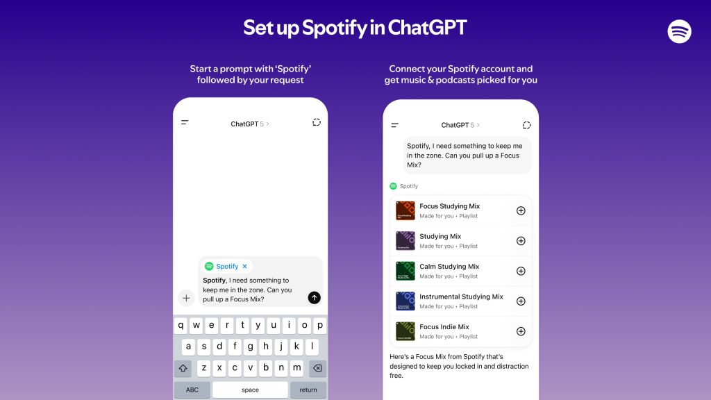 Spotify Now in ChatGPT, Turning Your Prompts into Personalized Picks