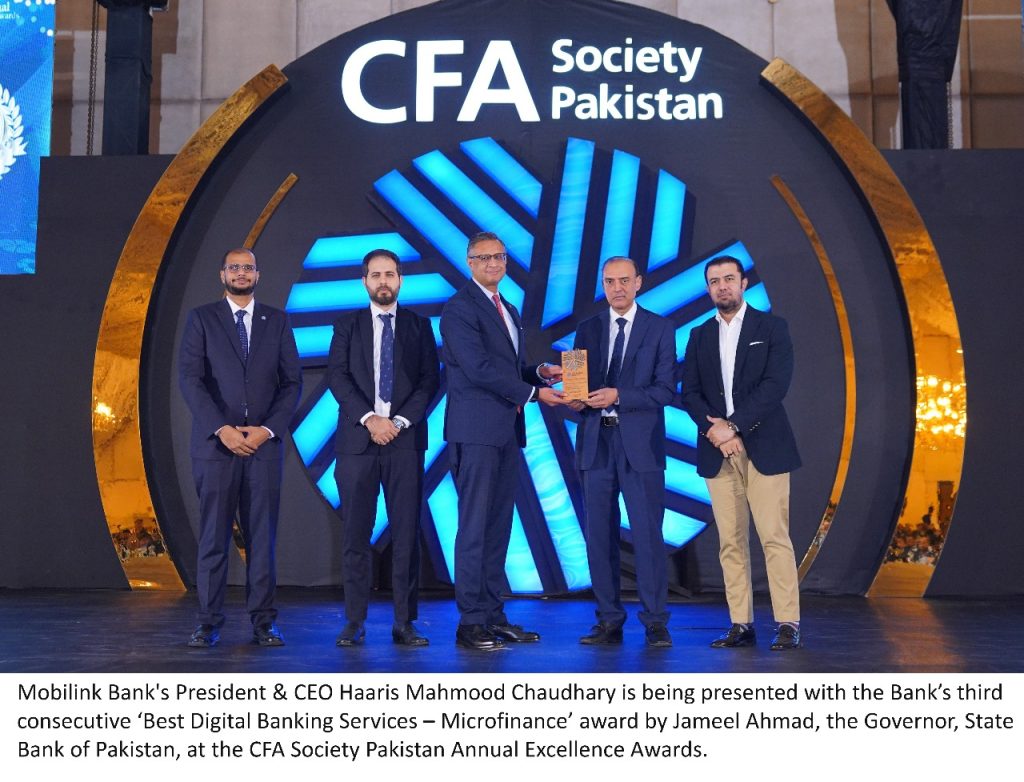 Mobilink Bank wins 3rd consecutive ‘Best Digital Banking Services’ award (Microfinance)