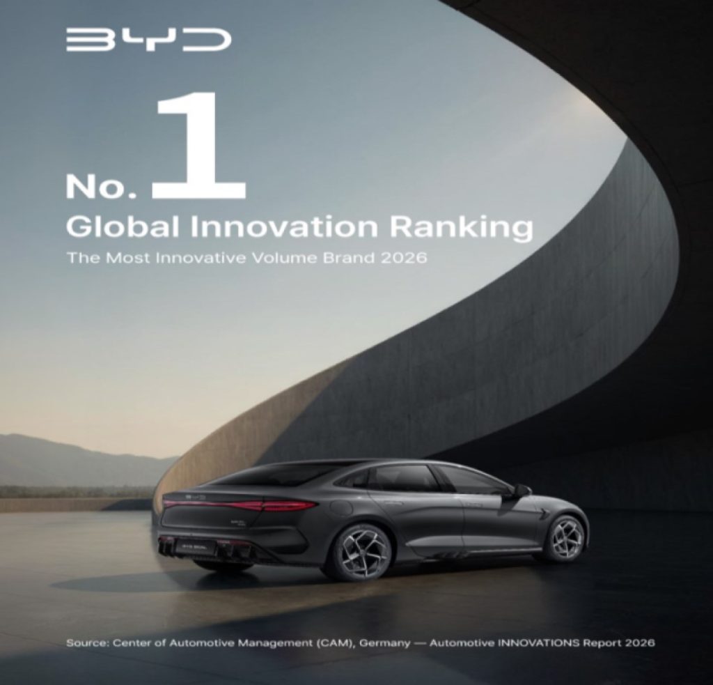 BYD Tops CAM Global Automotive Innovation Ranking in Historic First