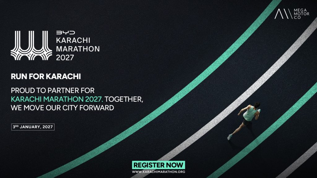Mega Motor Renews Partnership for BYD Karachi Marathon 2027, Announces ‘She Runs’ to Train Women Athletes